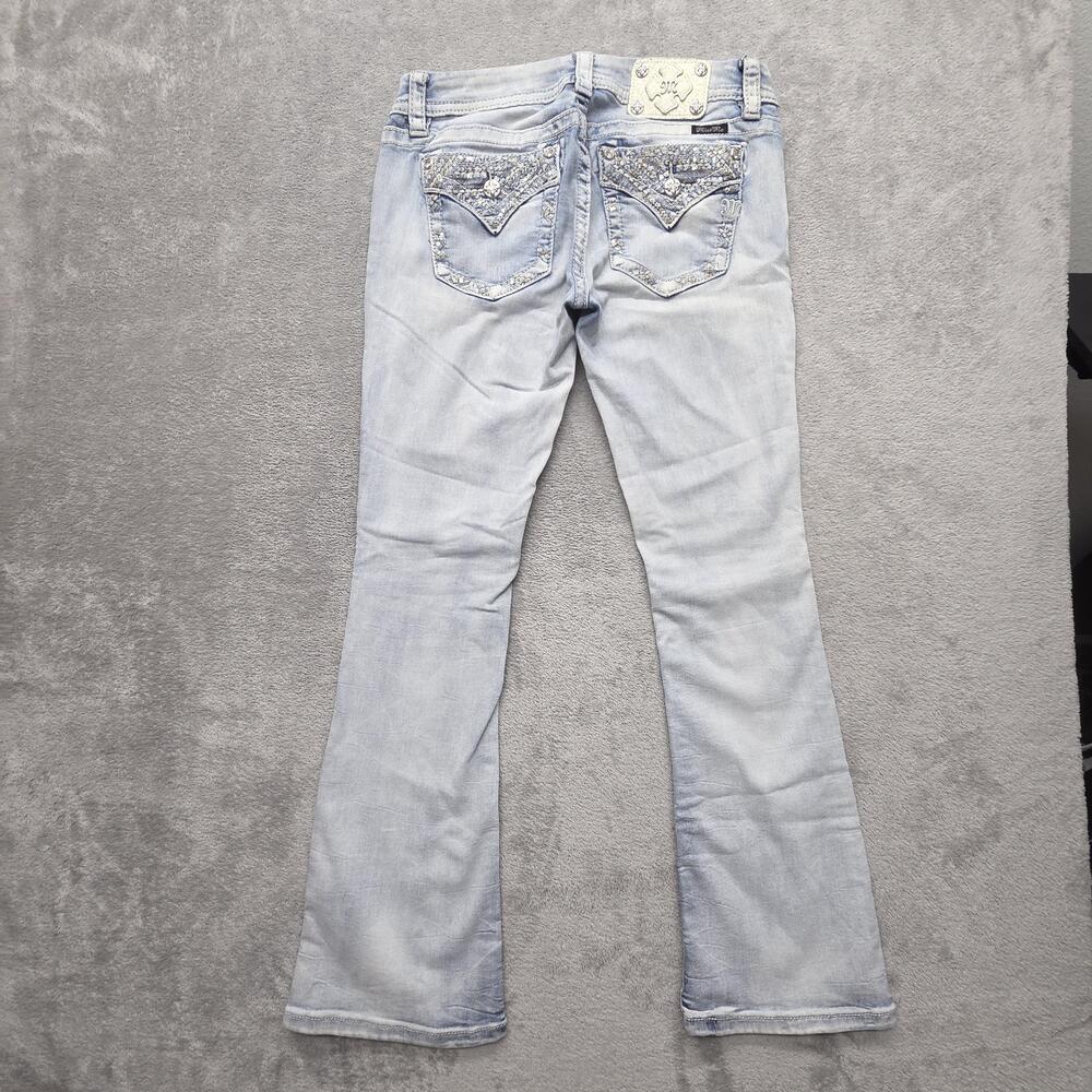 Miss Me Bootcut Jeans Womens 29 Blue Light Wash Embroidered Rhinestone